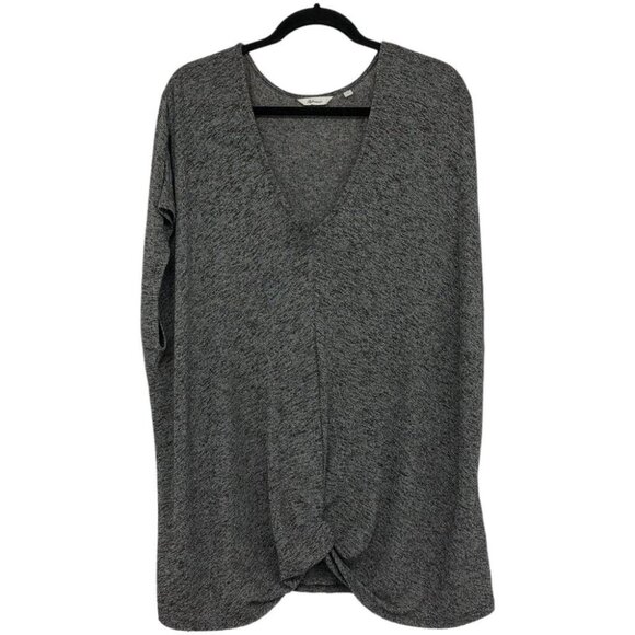 Reitman's Grey & White Marled cap Sleeve draped knit front top Plus size 2x - Picture 1 of 16